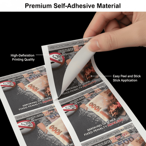 No Smoking Warning Stickers, <b>Waterproof</b> No Smoking Signs, Suitable for Public Places and Offices Authoritative No Smoking <b>Labels</b> - Product Image 2