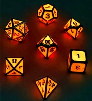 Dés en métal D20 en alliage de zinc, rouge et vert luminescents, dés polyédriques pour Donjons et Dragons, RPG, DND, dés personnalisés