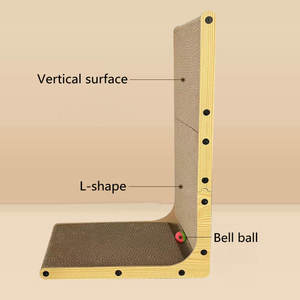 Custom Luxe L-Vorm Kat Scratcher, Kat Scratchers Voor Indoor Katten Beschermen Meubels Karton Met Bal Speelgoed - Product Image 2