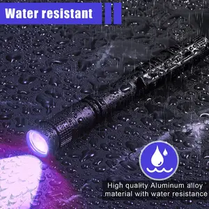 Aluminum Mini Purple Lamp Penlight 395nm Ultra Violet Flashlight Blacklight Led UV Pen Light