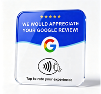 Carte NFC en acrylique pour avis Google, carte Google à imprimer avec logo personnalisé, support NFC pour avis pour restaurant, café, hôtel, boutique