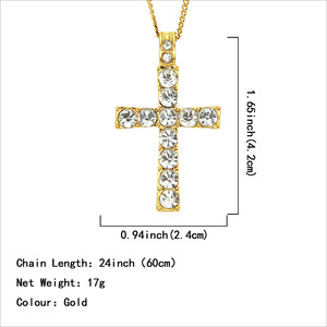 Collar con Colgante de Cruz en Aleación Plateada y Dorada, Diseño Simple y Popular 2026, Exquisito Collar Hiphop para Hombre, Joyería de Moda - Product Image 4