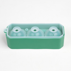Customized High Quality <b>Block</b> Clear Round Ball Maker Silicone Popsicle Whiskey Coffee Ice Cream Mold Ice Cube Tray with Lid - Product Image 5