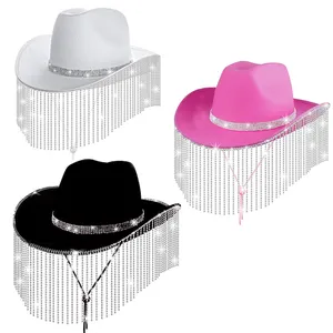 Cowboy Hat party Cowgirl Hats For Women Girl Rolled Fedora Hat luxury