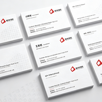Impression de cartes de visite professionnelles modernes personnalisées, carte de visite minimaliste en papier avec logo géométrique rouge pour entreprise