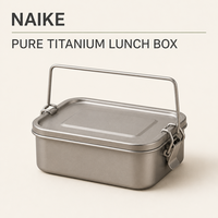 Boîte à lunch en titane avec couvercle à boucle sécurisée, récipient de stockage alimentaire empilable pour le bureau, le camping, les voyages, les pique-niques, la préparation des repas