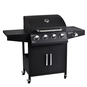 O pó de alta temperatura revestiu a grade fácil exterior do BBQ do propano do gás movente dos queimadores 4 + 1 com o fogão lateral do assado do queimador - Product Image 2