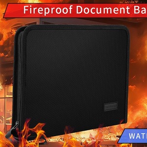 Bolsa de acordeón de cuero multifuncional Almacenamiento de documentos ignífugo e impermeable transfronterizo Portadocumentos valiosos - Product Image 4