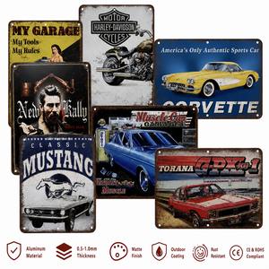 Fabricant de panneaux métalliques vintage sur mesure OEM, panneau en aluminium rétro, décoration murale, plaque métallique personnalisée avec logo imprimé - Product Image 5