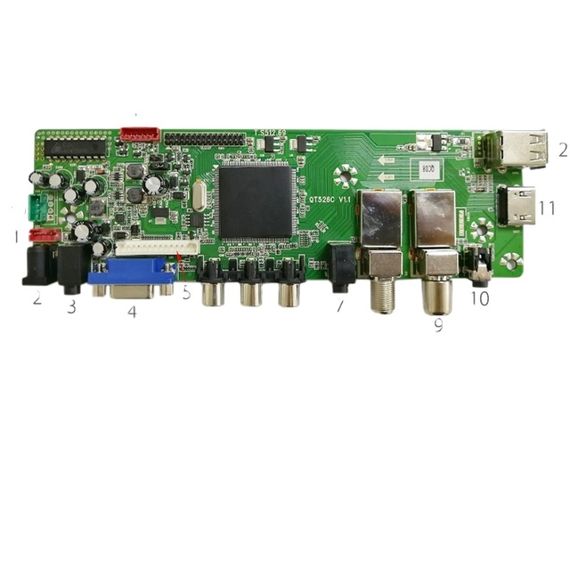 Lonten QT526C V1.3 Support Digital Signal DVB-S2/T2/C ATV Universal LCD Driver Board Dual USB in Russian T.S512.69 With 1ch 6bit
