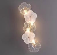 Luxe chevet chambre applique murale moderne Simple fleur salon fond tenture murale lampe