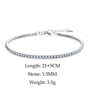 फैशन 925 स्टर्लिंग चांदी रोडियाम मढ़वाया टेनिस टखने कंगन श्रृंखला के लिए पायल गहने महिला लेडी उपहार Joyeria डे प्लाटा - Product Image 2