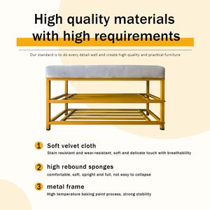 SENYU Banco Moderno de 3 Niveles para Almacenamiento de Zapatos con Estructura Metálica y Asiento Acolchado para Entrada o Sala de Estar - Product Image 6