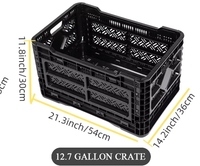 Caisse de stockage en plastique pliable robuste de 12,7 gallons en gros