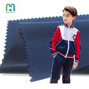 2024 Trends high quality 250gsm navy blue brushed tricot fabric sports pant fabric for primary islamic school uniform designs