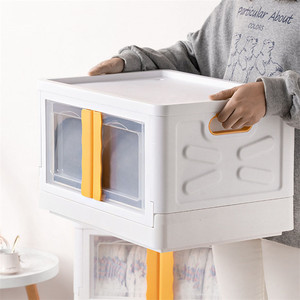 Venta caliente Almacenamiento de escritorio caja de almacenamiento de plástico de doble puerta caja de almacenamiento plegable - Product Image 4