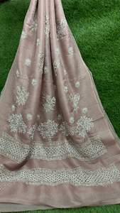 ผ้าส่าหรีผ้าไหมผ้าโปร่งบางเนื้อนุ่มงานปักลายแฟนซี - Product Image 4