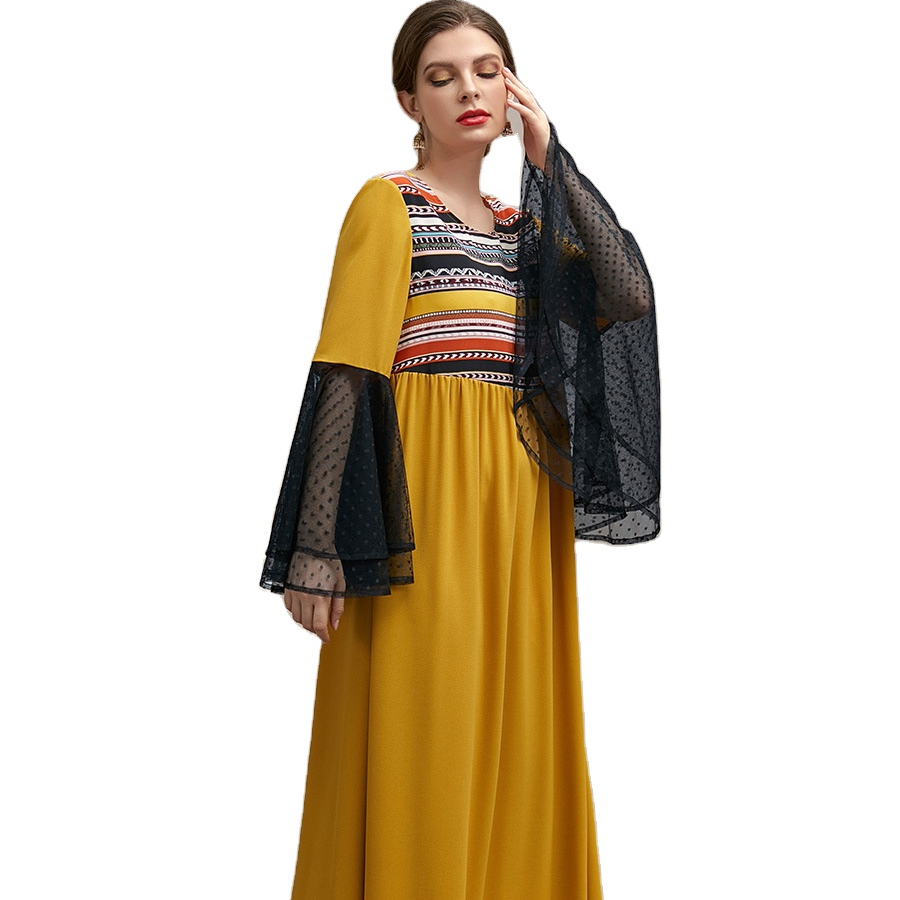 knee length dresses for ladies Radiant Indonesian Batik Flair Dress – Jo-Glo main image 0