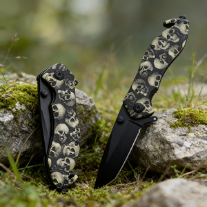 Navaja Plegable Multiusos de Acero Inoxidable con Mango de Aluminio, Cuchillas Afiladas, Cuchillos para Acampar al Aire Libre, Personalizables OEM - Product Image 2