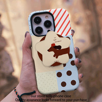 Étui de téléphone composite style Teckel avec support et coque de protection pour iPhone 18 Pro/17/16/15, conçu pour éviter les chutes