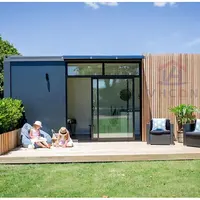 Flat Pack Living Voll möbliertes tragbares Fertighaus Mobiles modulares Gebäude Winziges Glas mit einem Schlafzimmer Luxus-Containerhaus-Kits