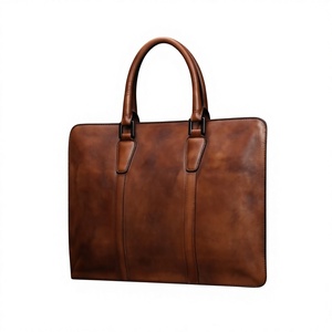 Sacoche pour ordinateur portable en cuir véritable personnalisable BS INTERNATIONAL, moderne, durable, légère, grande capacité, à porter à l'épaule - Product Image 3
