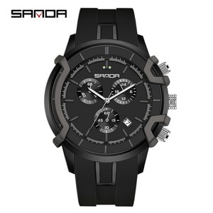 Reloj de Cuarzo de Lujo para Hombre Sanda 9017, Cronógrafo de Negocios Resistente al Agua con Seis Agujas, Calendario y Esfera Luminosa - Product Image 5