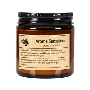Scented Candle Tea-Colored Brown <b>Smoke</b>-Free Handcrafted Soy Wax Fragrance Essential Oils Home Incense Wedding Favors Cylindrical - Product Image 5