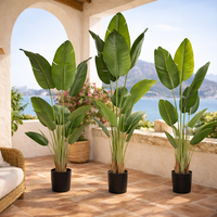 Banane artificielle d'intérieur avec feuilles en plastique, décoration, plante artificielle, oiseau de paradis en plastique