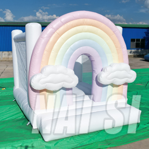 Château Gonflable Arc-en-ciel Pastel <span class=keywords><strong>Prix</strong></span> Usine, Maison de Rebond Blanche Gonflable, Ballons Moonjumps pour Enfants et Adultes, Rebondisseur de Mariage à Vendre - Product Image 2
