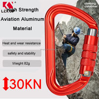 Mousqueton en aluminium 30KN avec logo personnalisé, mousqueton de randonnée et de camping en plein air, mousqueton à verrouillage automatique, mousqueton en forme de D, clip de mousqueton