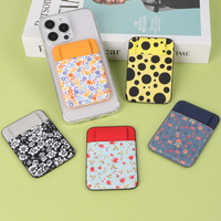 Penyangga Kartu Ponsel Magnetik Motif Bunga Bohemian Polka Dot, Elastis, Tempel, Anti Jatuh, Dompet Ponsel untuk magsafe