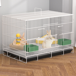 Rarewe Pet Nguồn Cung Cấp Nhà Thỏ Có Thể Gập Lại Kim Loại Đóng Mở Lớn Ba Người Lớn Thỏ Crate Đôi Cửa Thỏ Lồng - Product Image 2