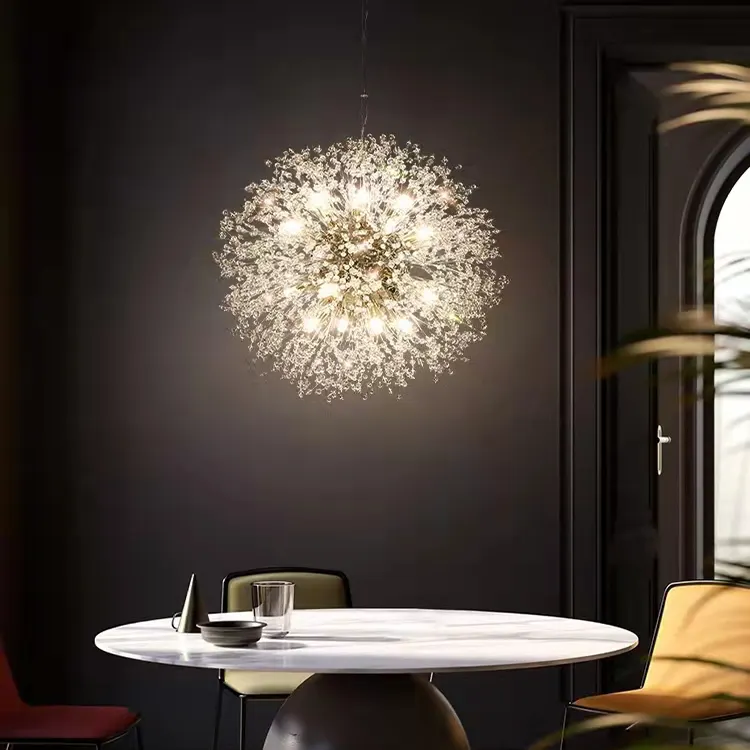 Lustre de cristal luminoso pendente, decoração de casa, 110v/220v g9, dourado, restaurante, lâmpada suspensa redonda, para hotel, moderno