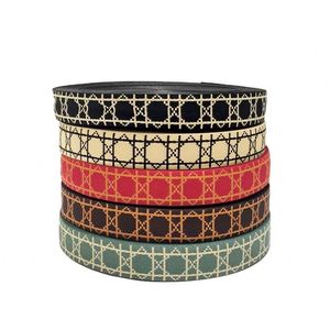 Custom High Quality Woven Jacquard Herringbone Striped Polyester Cotton <b>Webbing</b> Tape Strap Belt for Bag - Product Image 2