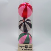 Ensemble de boules de Noël de luxe de haute qualité, fabriquées à la machine, en fil de soie brodé, ornements suspendus en mousse incassable