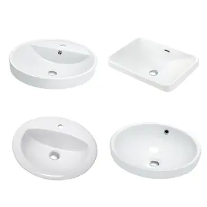 Modern beyaz özel seramik standı beyaz yıkama el lavabo Premium seramik lavabo tezgah üstü Oval lavabo