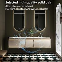 Ensemble de meubles de salle de bain OEM moderne Juerte 2026 : Table complète, armoire, panneau, miroir, lavabo, robinet, en bois massif, mural, de qualité supérieure