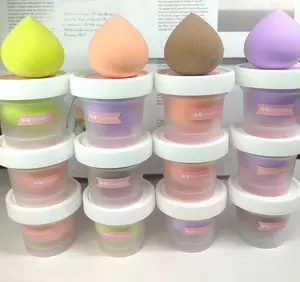 Wholesale of non latex peach shaped beauty eggs, peach shaped sponge makeup puffs, soaking in water to increase size