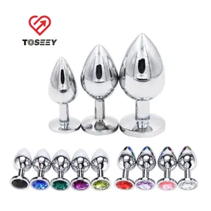 Factory Wholesale Anal Plug Stainless Steel Jewel Anal Sex Toys Tools Dilator Multi Size Crystal Butt Plug for Woman Anal