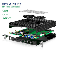 YUHUA 80PIN komputer tanam OPS PC kantor sekolah pendidikan industri Intel Core I5 I7 10th-13th Gen CPU 16GB DDR4 256GB