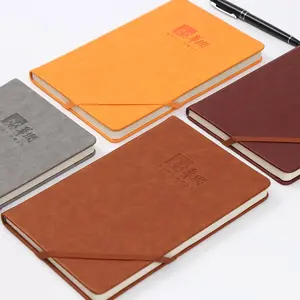 Caderno de nota personalizado a5 diário agenda notebook de couro personalizável diário com faixa elástica