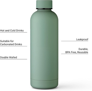 Botella de Agua Deportiva Personalizada con Logotipo, Botella de Agua de Acero Inoxidable Reutilizable de 500 ml y 750 ml, Taza de Viaje Aislada - Product Image 3
