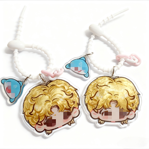 Custom Anime Style Keychains Plastic <b>Acrylic</b> <b>Mirror</b> Pendant with Sliding Cover Keychain - Product Image 5
