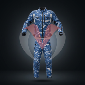 Traje de Motociclismo para Hombre, Azul, Camuflaje Digital, Chaqueta y Pantalones Cortavientos con Protección - Product Image 1