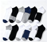 Chaussettes basses pour hommes, invisibles, douces, respirantes, en mélange de coton tricoté, avec bout et talon renforcés, bordure élastique, évacuation de l'humidité, séchage rapide