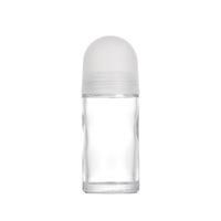 Flacon roll-on transparent en verre de 50 ml, forme irrégulière, pour déodorant liquide anti-transpirant sous les aisselles – Disponible immédiatement