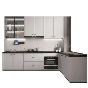 Kabinet dapur furnitur rumah modern kustomisasi harga pabrik set lengkap kabinet modular tahan air