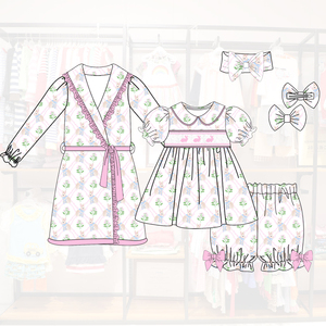 2025 personalizzabile Smocked Girl Dress design popolare vestiti per bambini set di <span class=keywords><strong>abbigliamento</strong></span> per bambini all'ingrosso <span class=keywords><strong>abbigliamento</strong></span> per bambini - Product Image 2