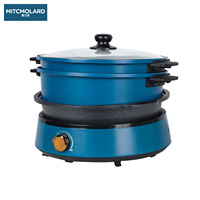 Marmite électrique double saveur 4L, contrôle à bouton rotatif 2 vitesses, chauffage uniforme à 360°, conception anti-brûlure double et arrêt automatique de sécurité